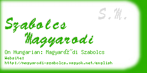 szabolcs magyarodi business card